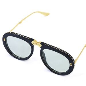COPY - Black foldable clear lenses sunglasses by pnkelephant